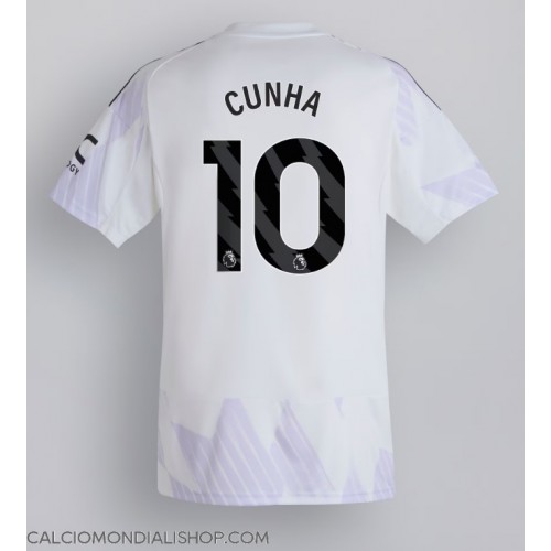 Maglie da calcio Manchester United Matheus Cunha #10 Seconda Maglia 2025-26 Manica Corta